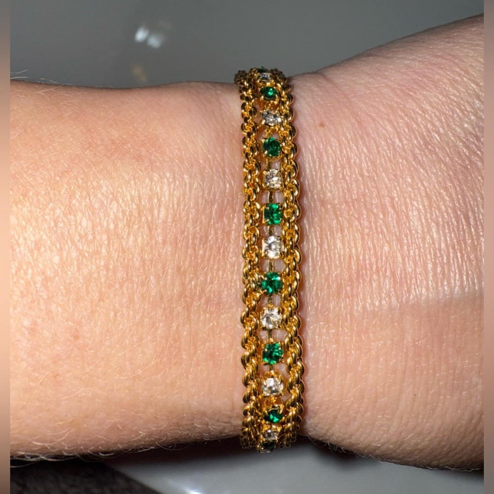 $6 Vintage Gold and Green Bracelet $6 WHEN BUNDLED WITH 3 OR MORE ITEMS